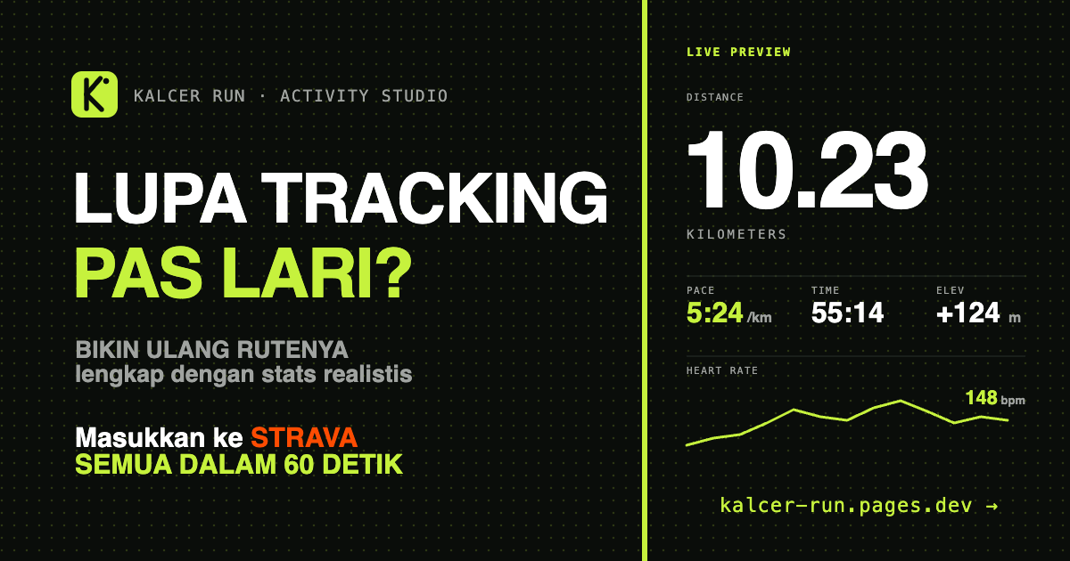 Preview Kalcer Run — peta + stats lari realistis